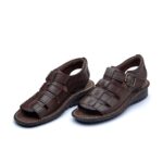 صندل تابستانی چرم تبریز کلارک بی بند زیره پی یو - Image 3