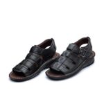 صندل تابستانی چرم تبریز کلارک بی بند زیره پی یو - Image 4