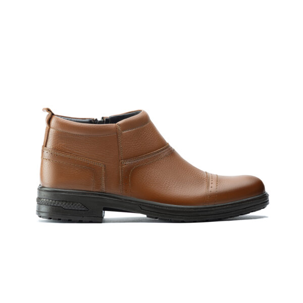 پوتین مردانه چرم تبریز مدل ارمغان سرپنجه بی بند زیره پی یو