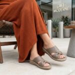 صندل طبی زنانه چرم تبریز مدل تک پاپیون - Image 6