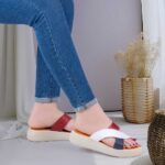 صندل طبی زنانه چرم تبریز مدل رزا ضربدری - Image 6
