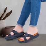 صندل طبی زنانه چرم تبریز مدل رزا ضربدری - Image 8